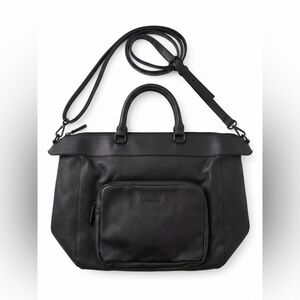 NEW! Bench Black Textured Leather Carryall with Detachable Strap